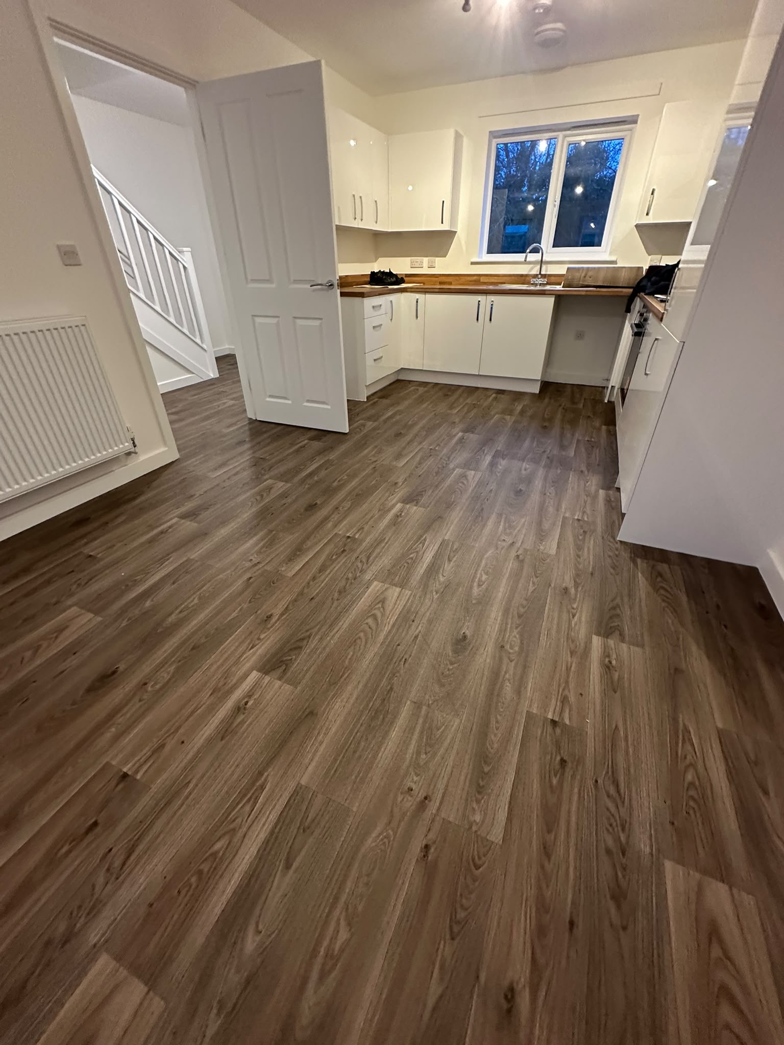 Vinyl flooring in Kitchen, fitted by Kernow Carpets, Marazion