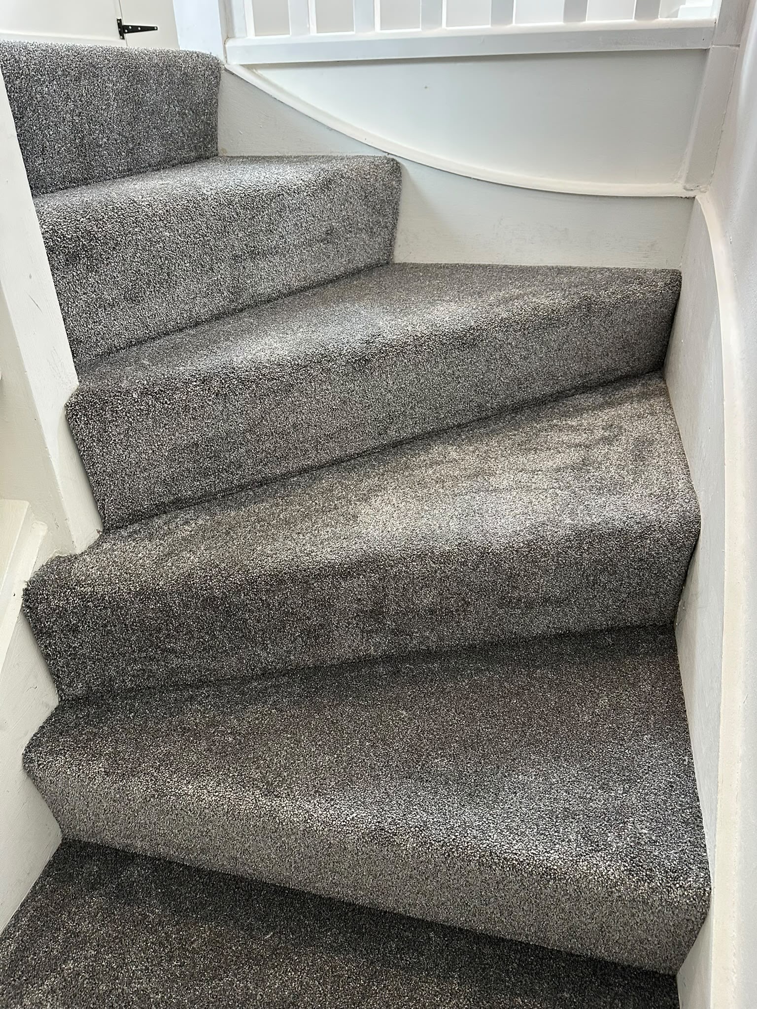 Carpeted staircase installation, Helston