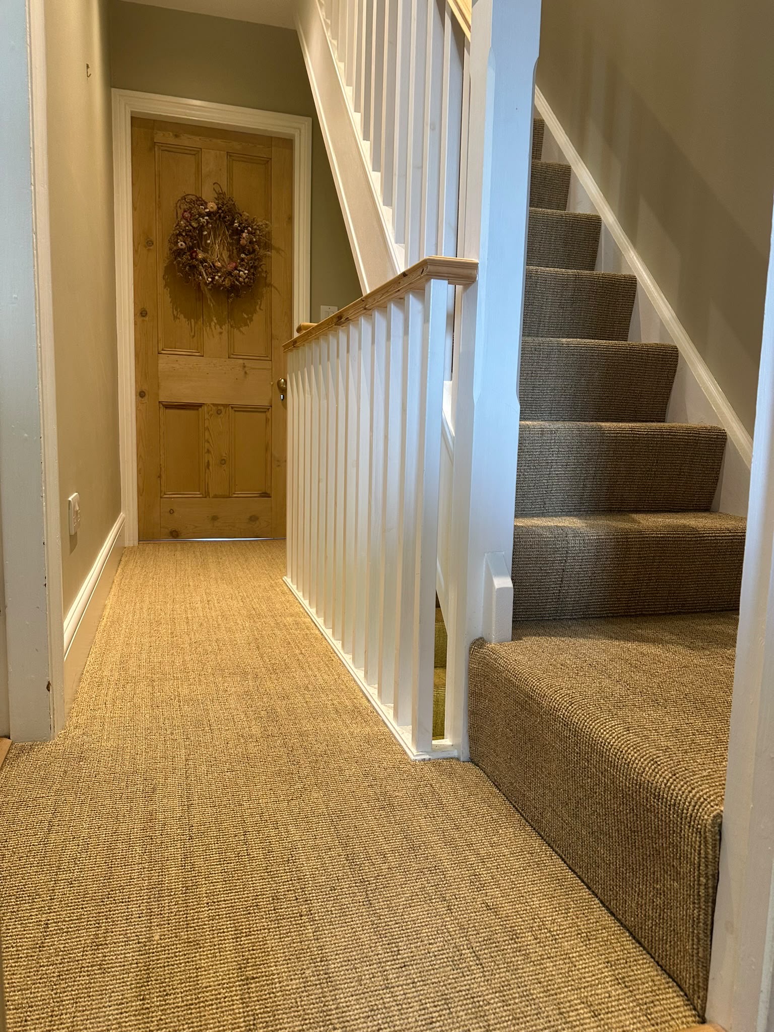 Hallway and stair carpet installation